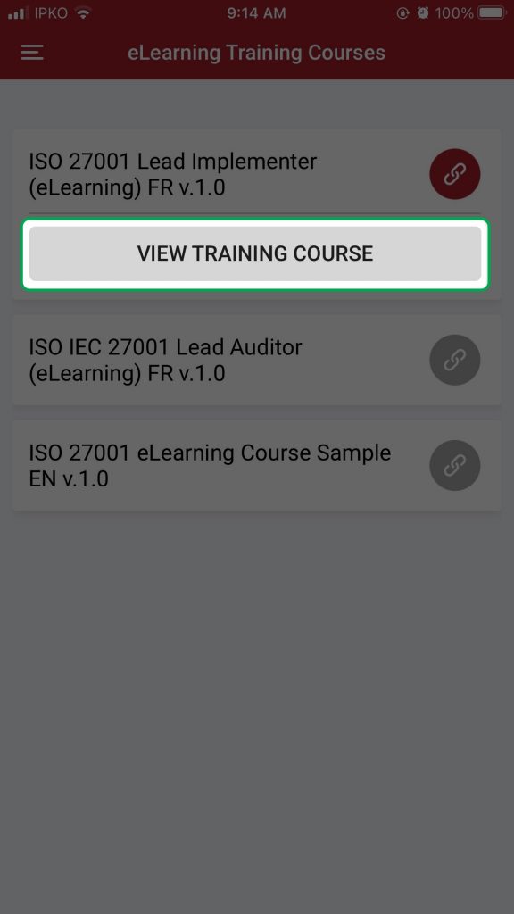 Access the elearning files in KATE IOS