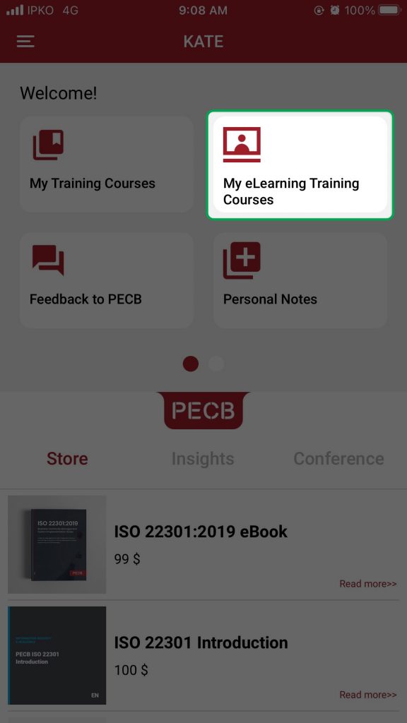 KATE IOS eLearning course