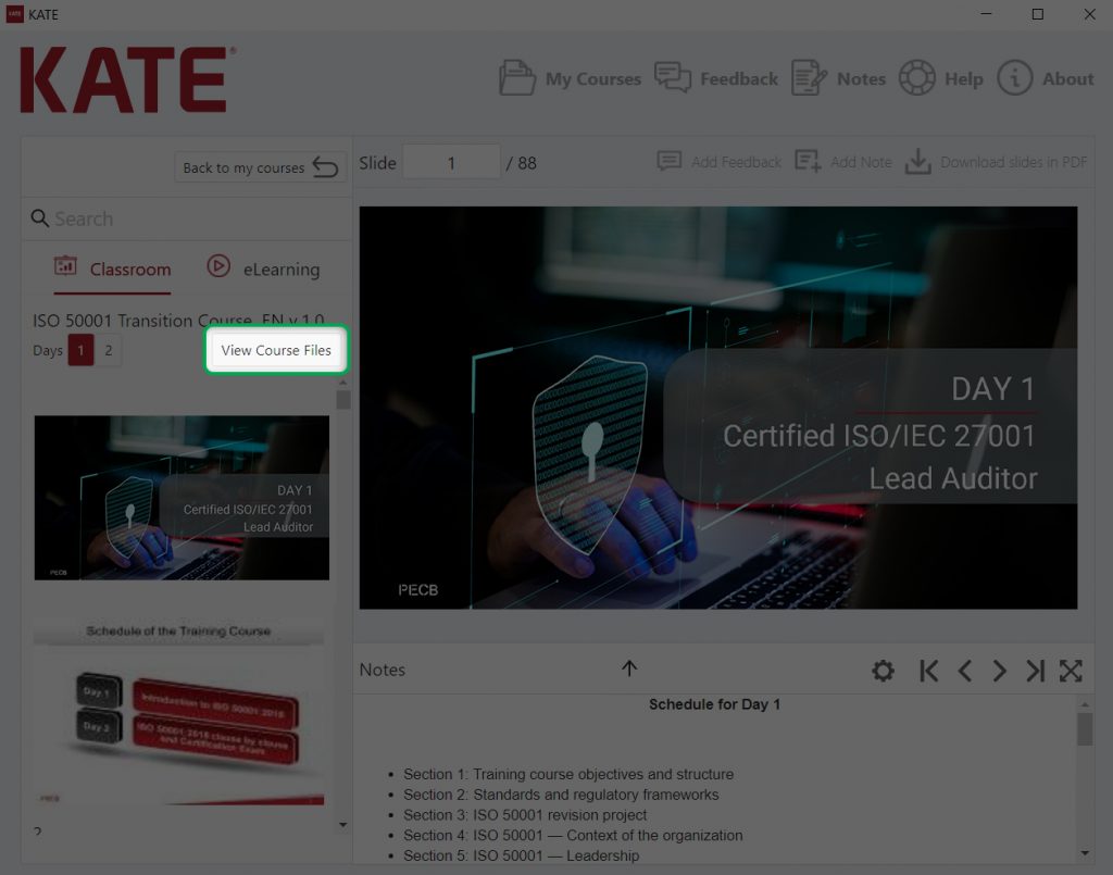 KATE Win view course files